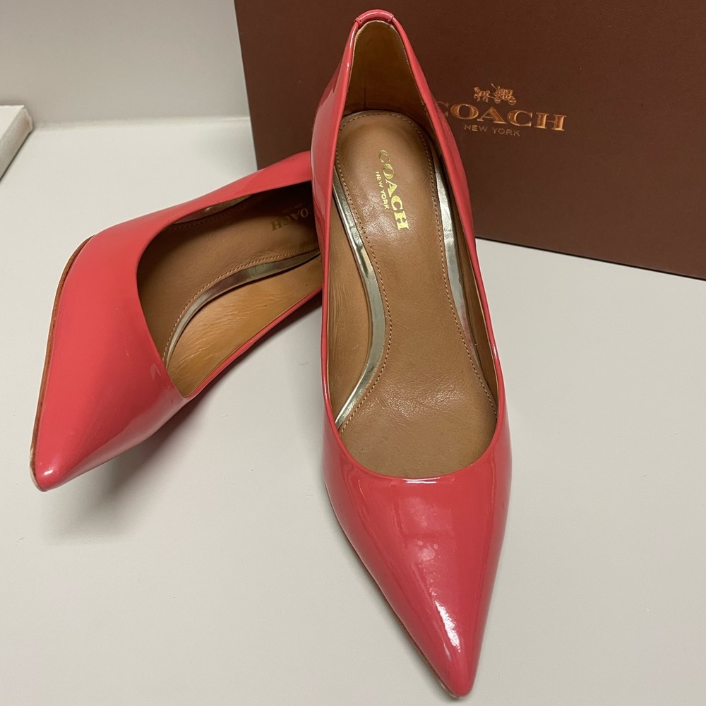 Coach pink leather heels